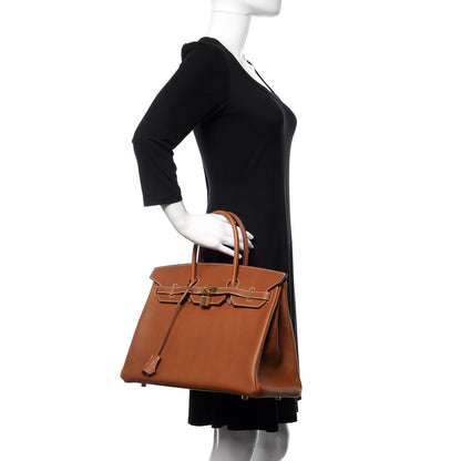 Hermes Natural Barenia Faubourg Birkin 35 Fauve 2 of 32