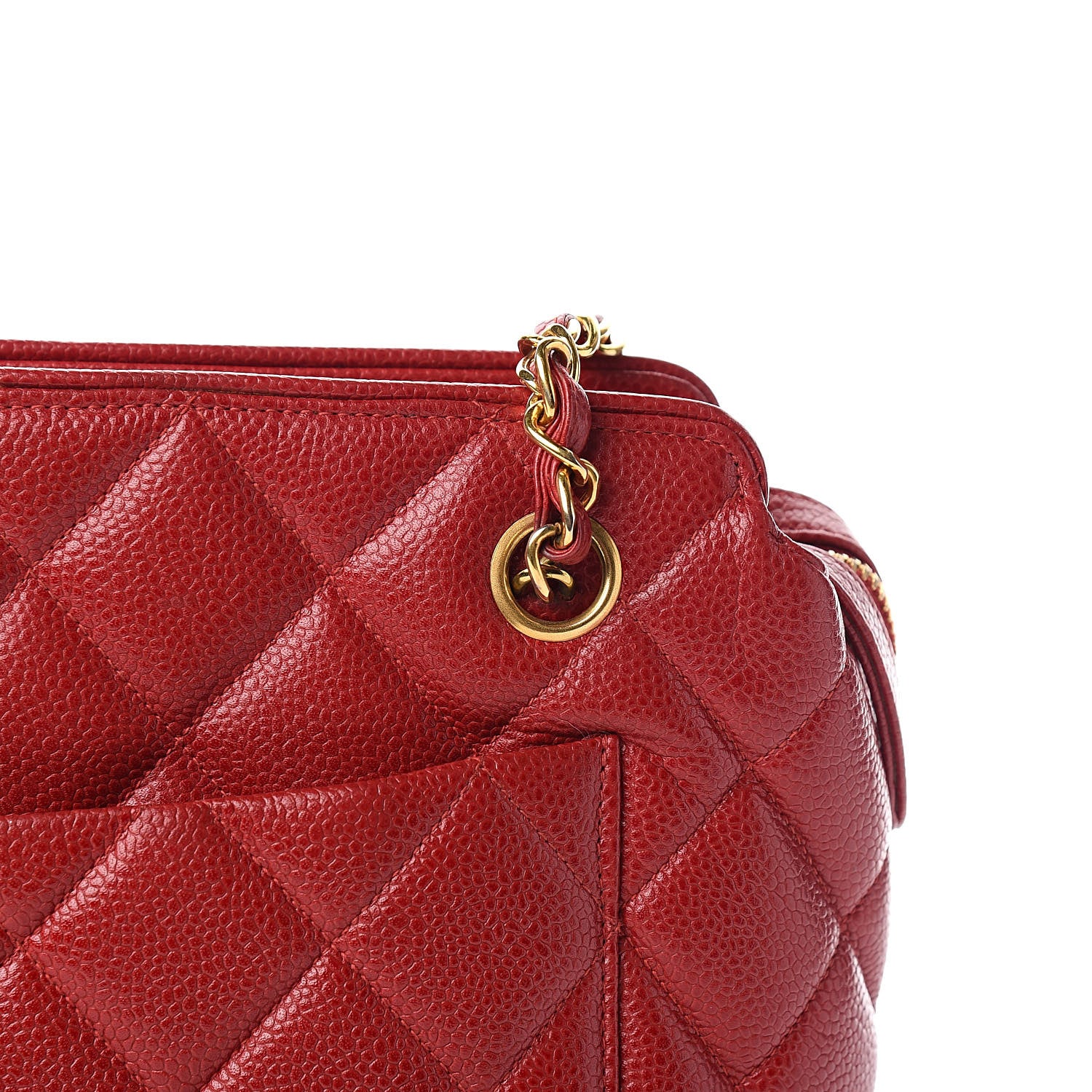 Chanel Caviar Quilted Sun Medallion Shoulder Bag Red 15 of 15