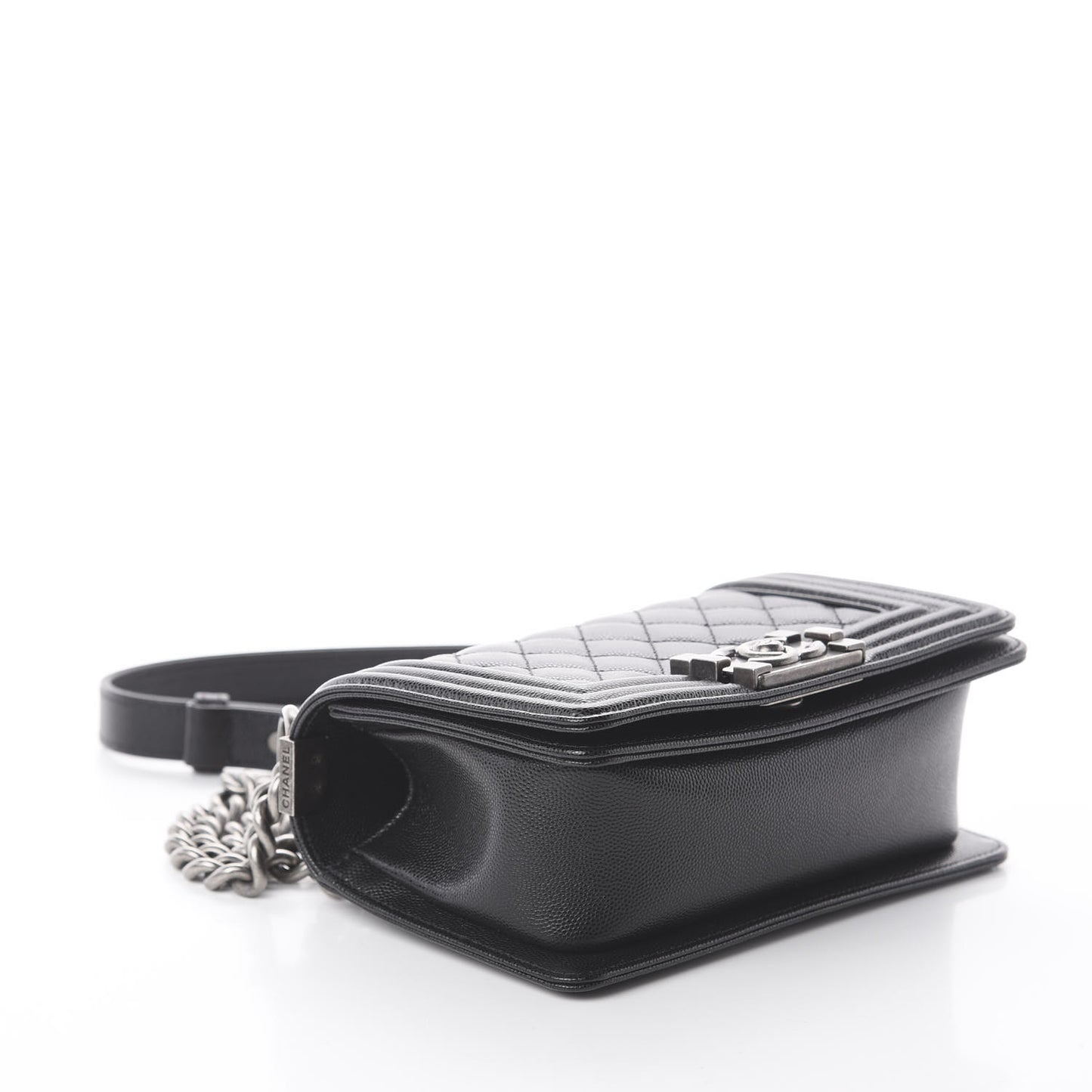 Caviar Quilted Small Boy Flap Black