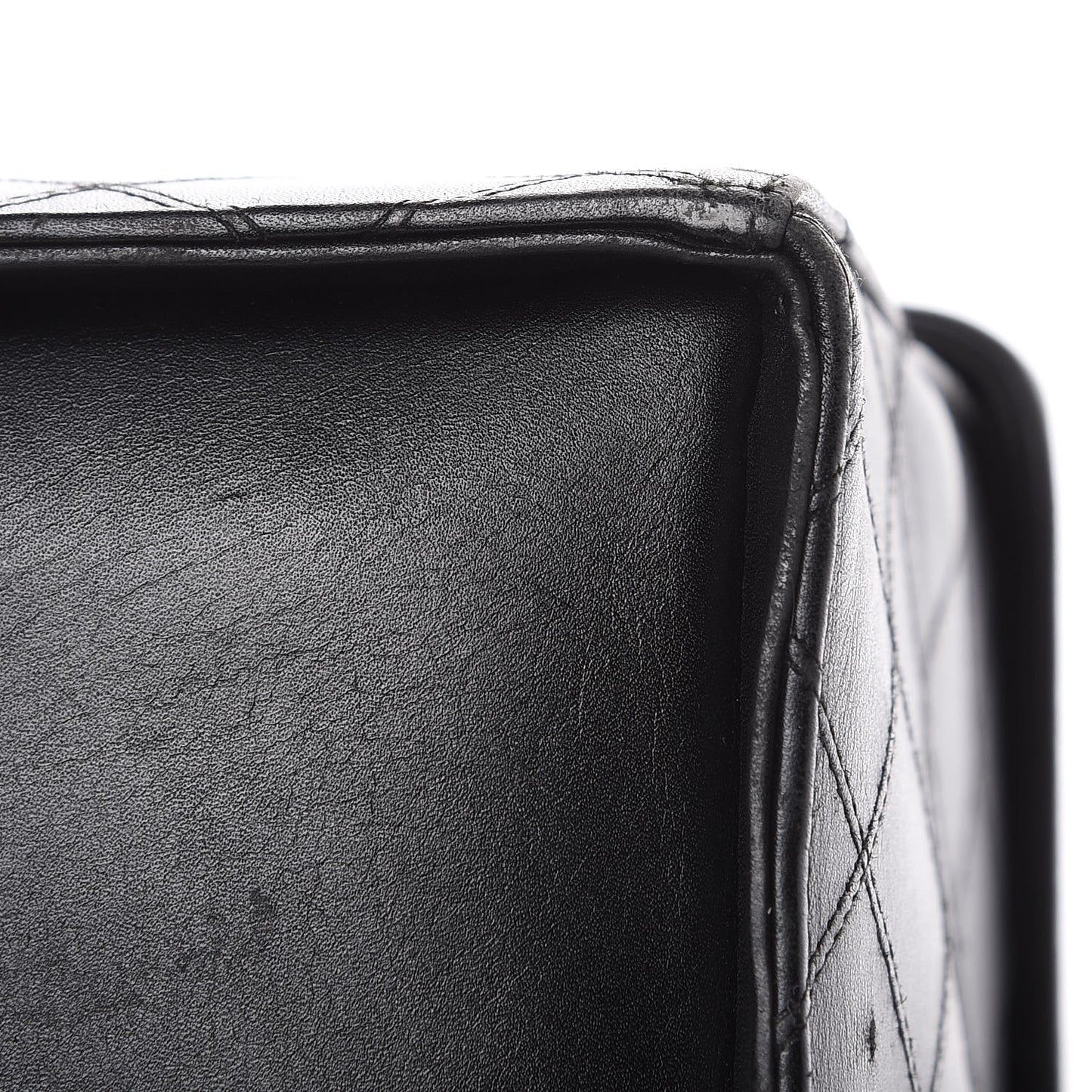 Calfskin Stitch Vanity Case Black