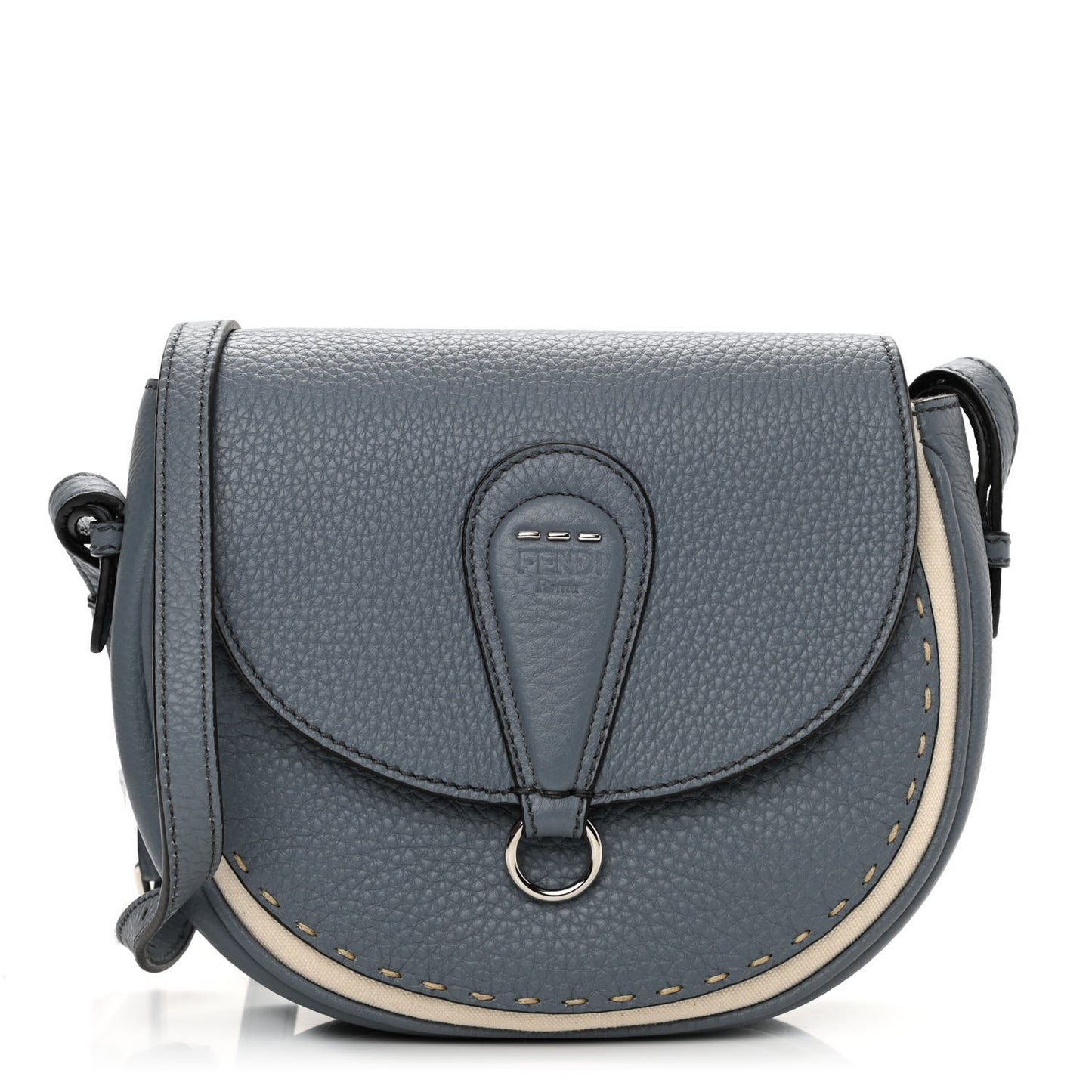 Cuoio Romano Selleria Seville Canvas Round Saddle Bag Nube Grezzo