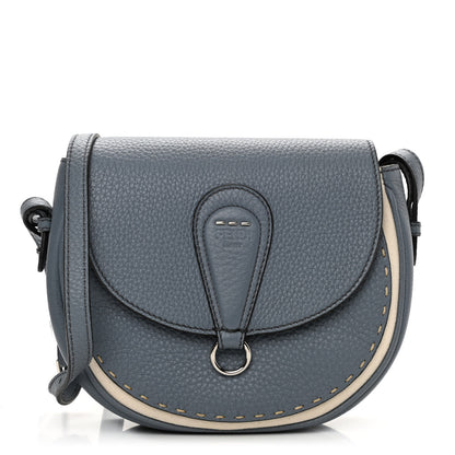 Fendi Cuoio Romano Selleria Seville Canvas Round Saddle Bag Nube Grezzo 1 of 9