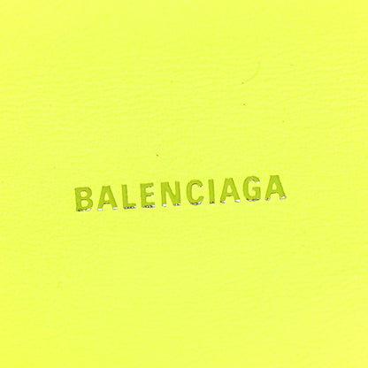 Balenciaga Shiny Calfskin Crocodile Embossed Hourglass Top Handle Bag XS Fluo Yellow 6 of 12