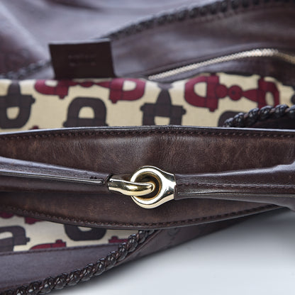 Gucci Guccissima Large Horsebit Chain Hobo Chocolate 9 of 19