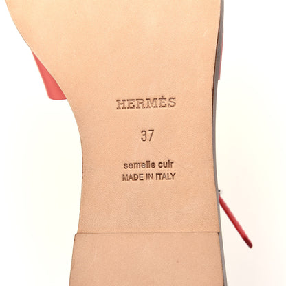 Hermes Calfskin Santorini Sandals 37 Pavot 8 of 10