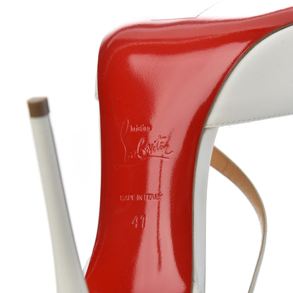 Christian Louboutin Patent Kid Round And Square 100 Pumps 41 Bianco 7 of 10