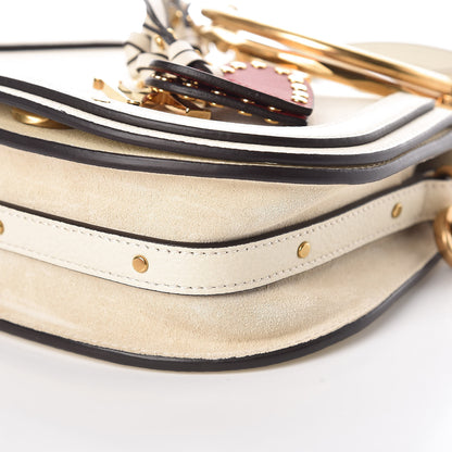 Chloe Calfskin Suede Small Nile Bracelet Bag Off White 6 of 9