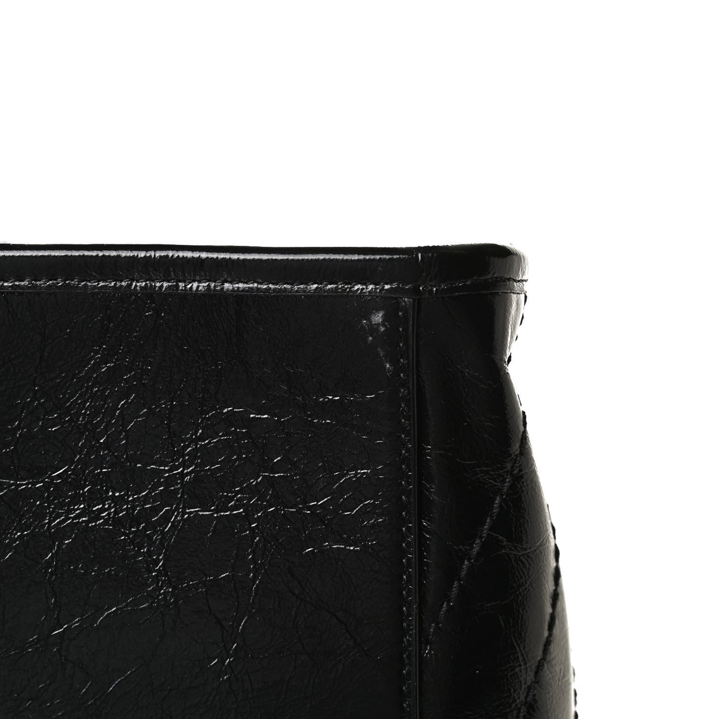 Crinkled Calfskin Matelasse Monogram Medium Niki Shopper Tote Black