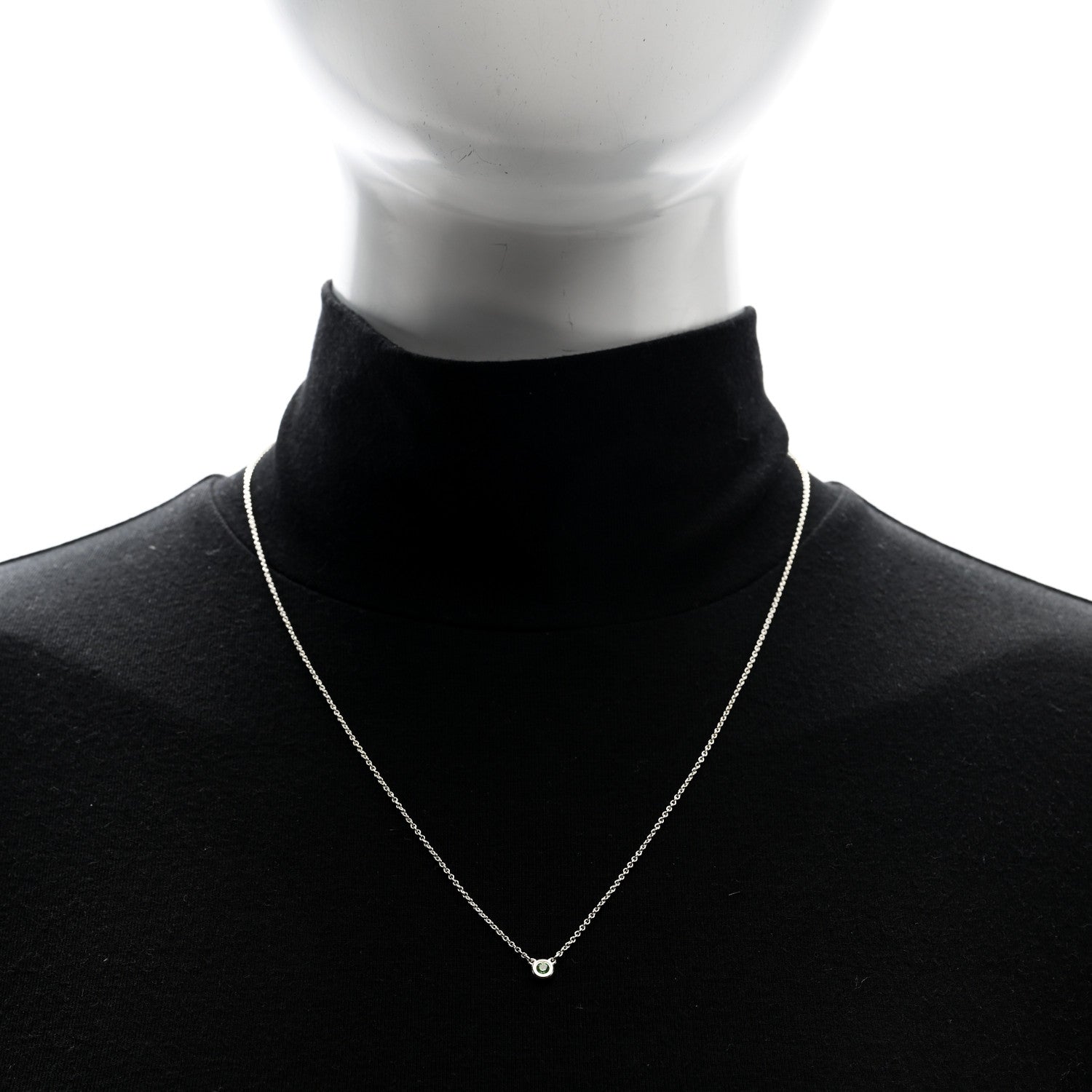 Tiffany Sterling Silver Tsavorite Garnet Elsa Peretti Color by the Yard Pendant Necklace 2 of 5