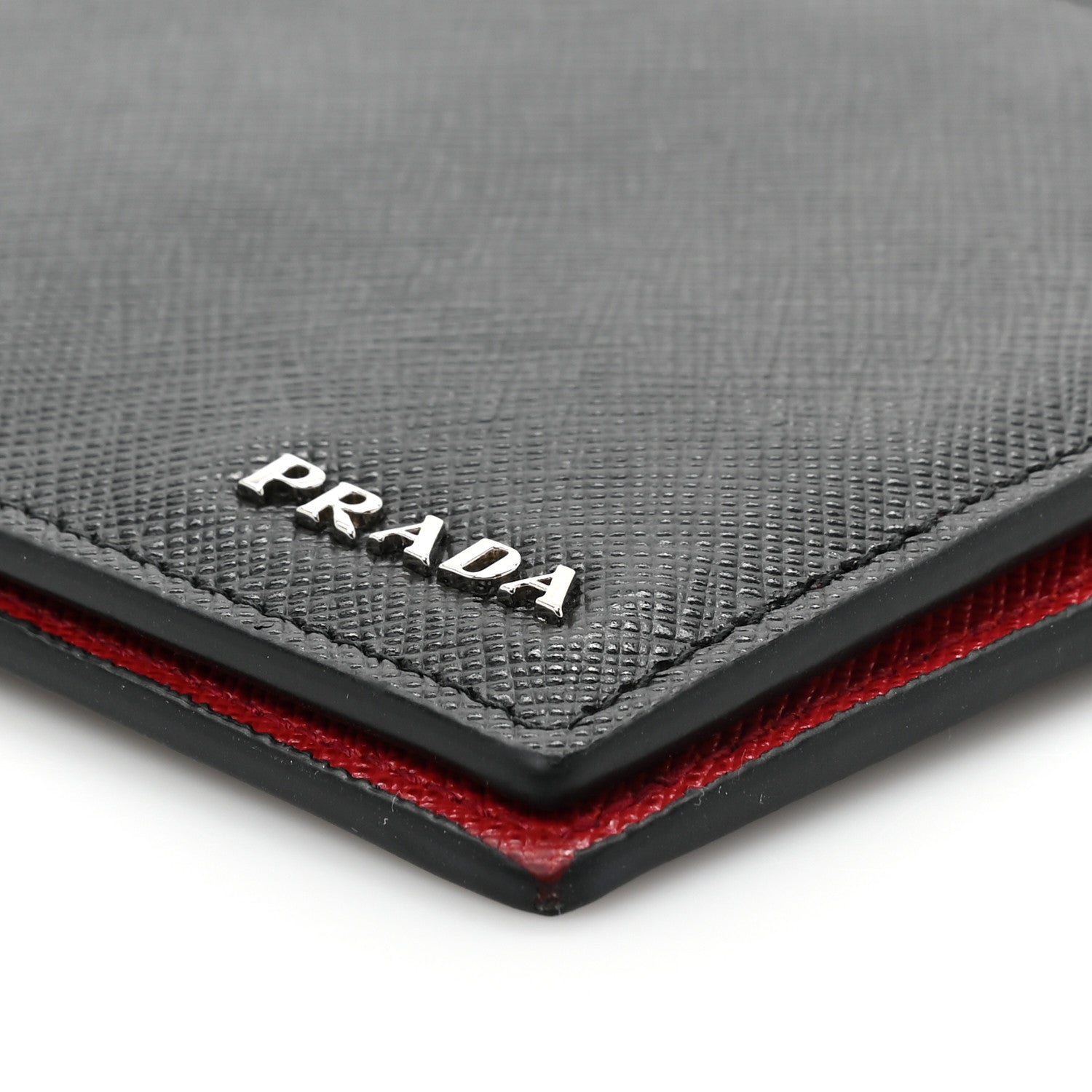 Prada Saffiano Bi-Fold Wallet Black Fuoco 9 of 12
