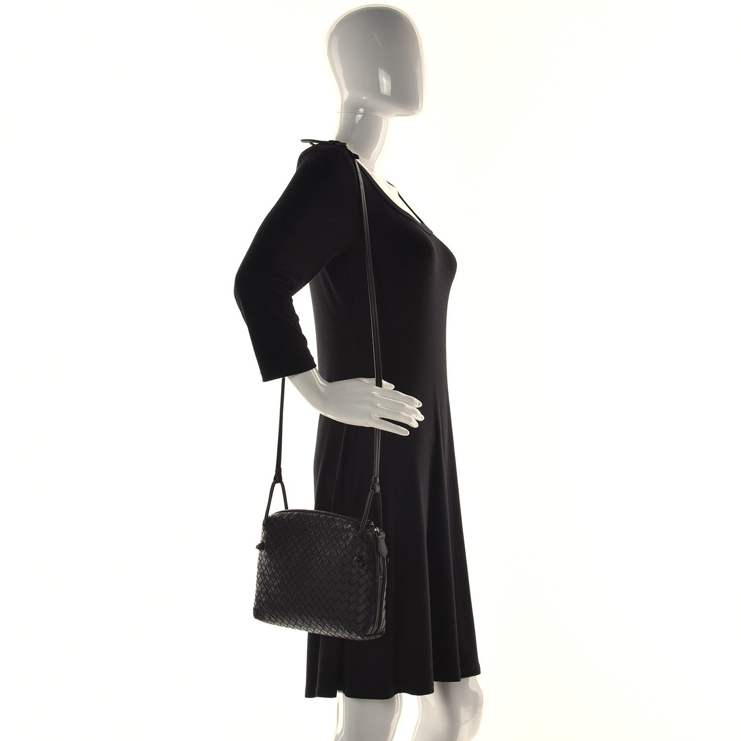 Bottega Veneta Nappa Intrecciato Nodini Bag Black 2 of 12