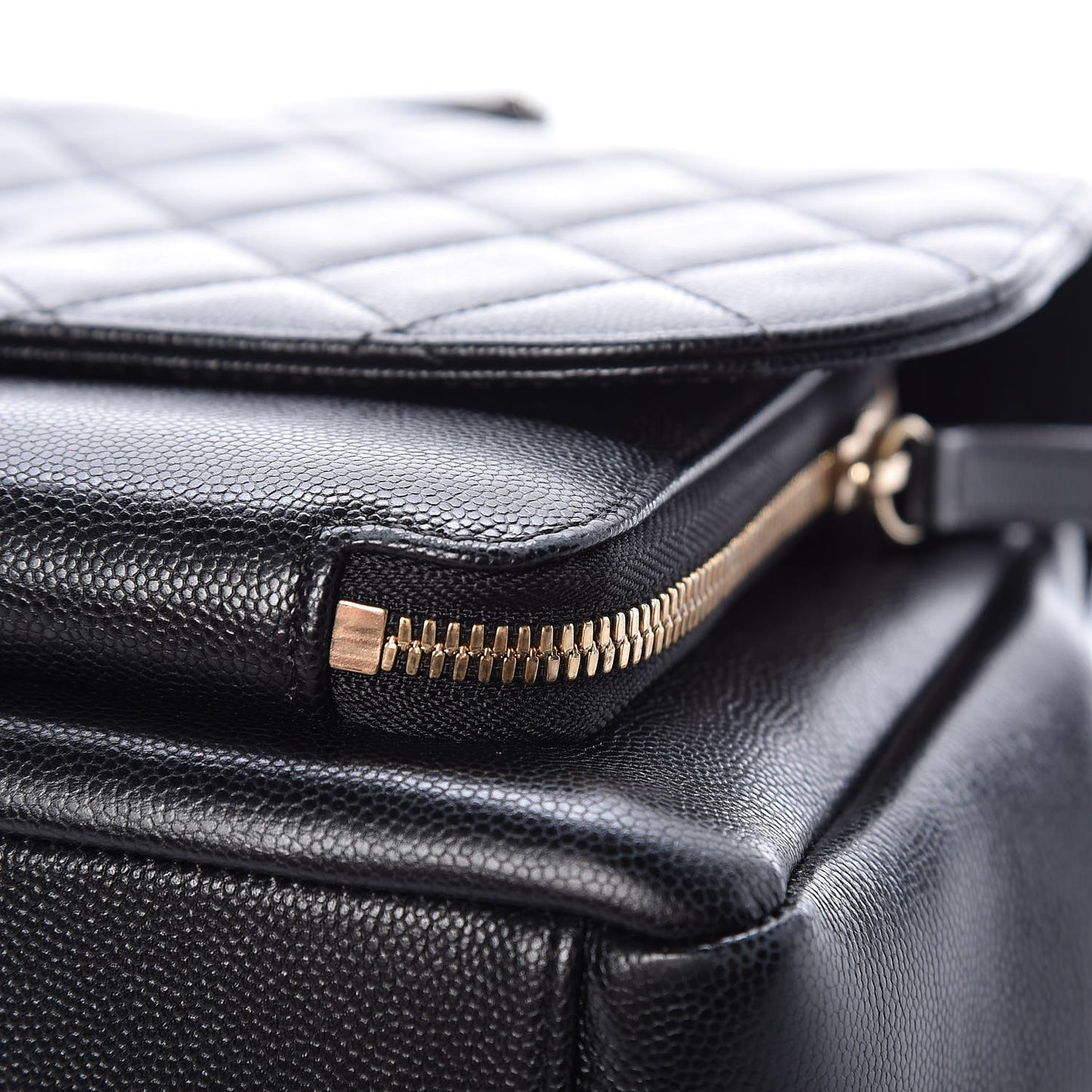 Caviar Quilted Large Business Affinity Flap Black