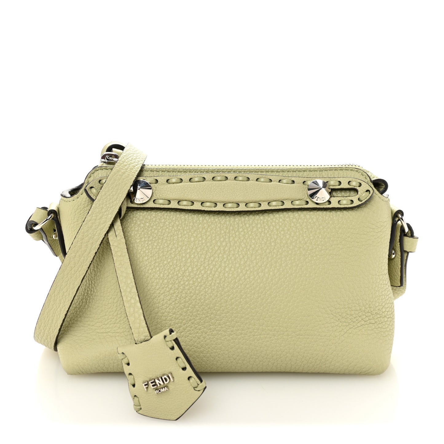 Cuoio Romano Selleria Sintetica Tape Stitch Mini By The Way Boston Bag Sage Green