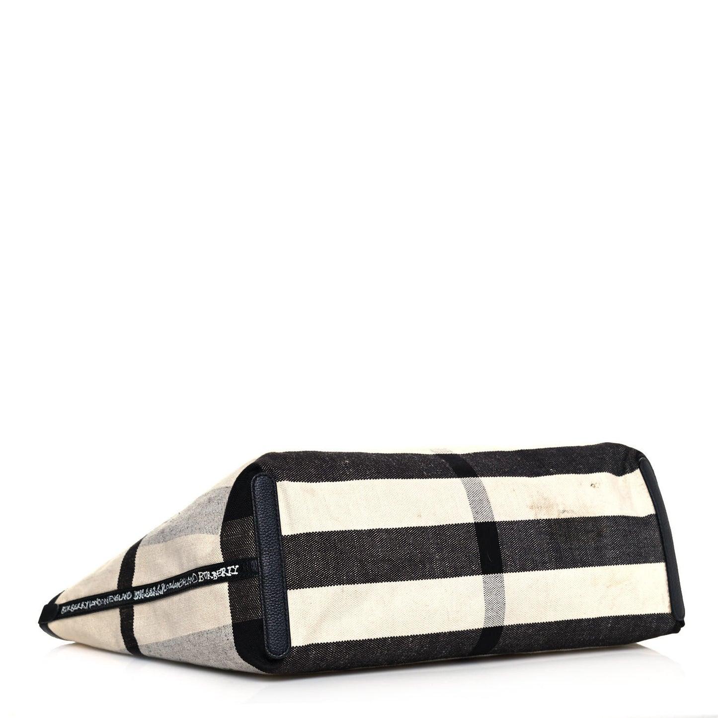 Coated Canvas Mega Check Sketchbook Reversible Tote White Black