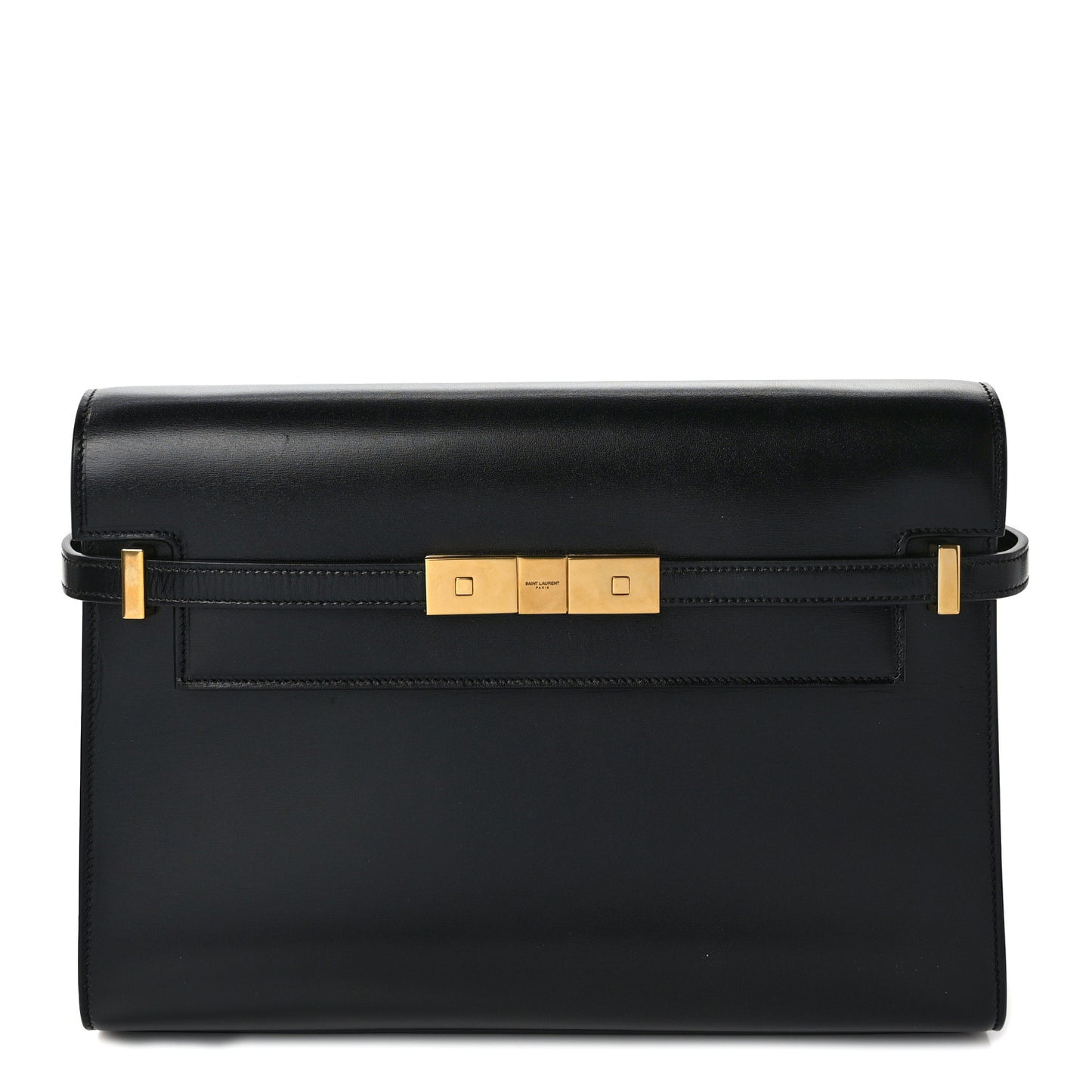 Smooth Calfskin Manhattan Shoulder Bag Black