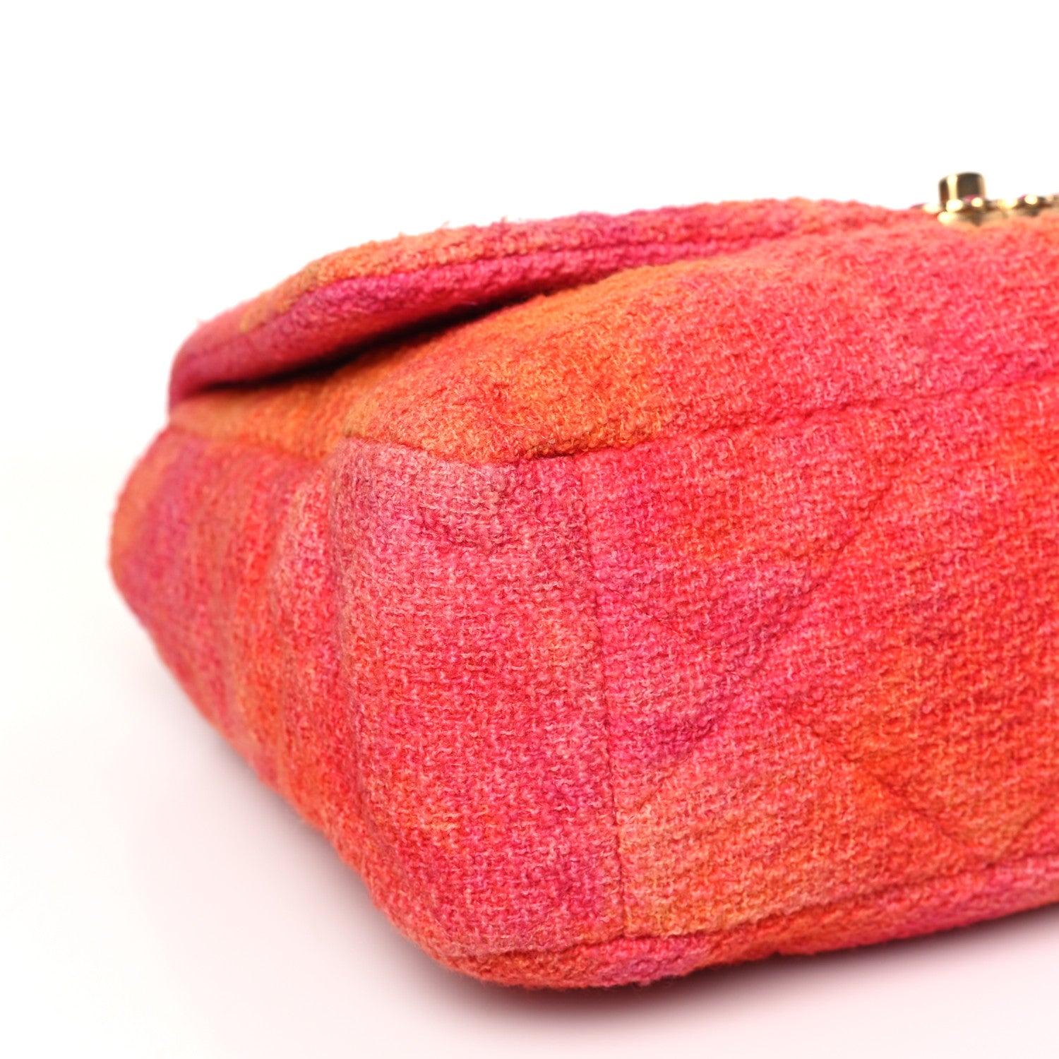 Chanel Tweed Quilted Maxi Chanel 19 Flap Coral Pink 7 of 8