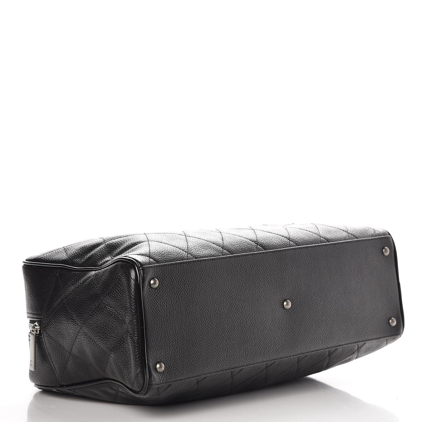 Caviar Patent Quilted Large Bowler Black