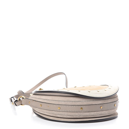 Chloe Smooth Calfskin Suede Patchwork Studded Small Pixie Bag Motty Grey 4 of 9