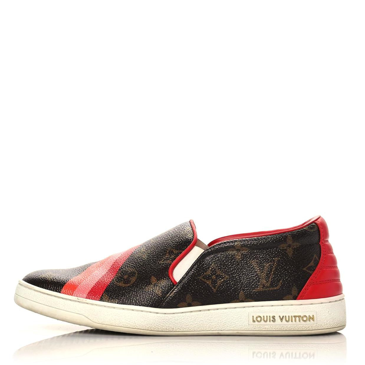 Louis Vuitton Monogram Frontrow Slip On Sneakers 38 Rouge 1 of 10
