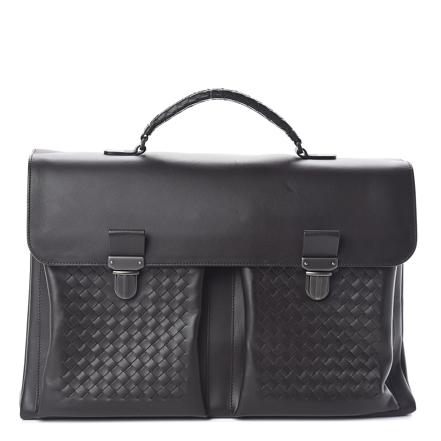 Bottega Veneta Calfskin Intrecciato Briefcase Ebano 1 of 13