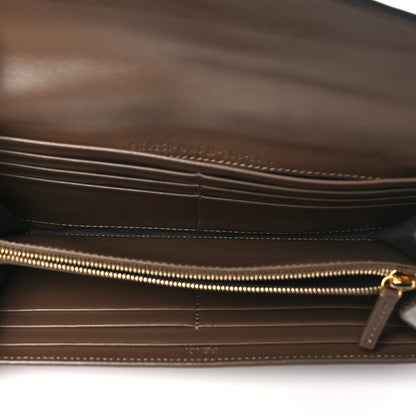 Fendi Vitello Soft F is Fendi Bi-Color FF 1974 Embossed Continental Envelope Wallet Maya Black 5 of 8