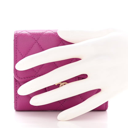 Chanel Caviar Quilted Small Flap Wallet Pink 2 of 9
