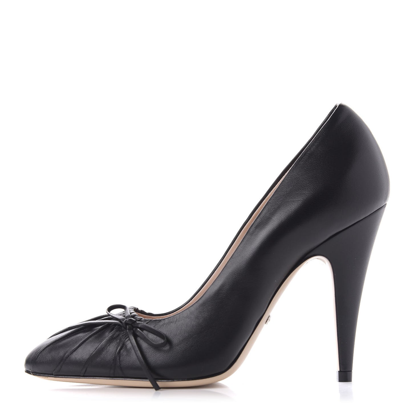 Nappa Bow High Heel Pumps 36 Black