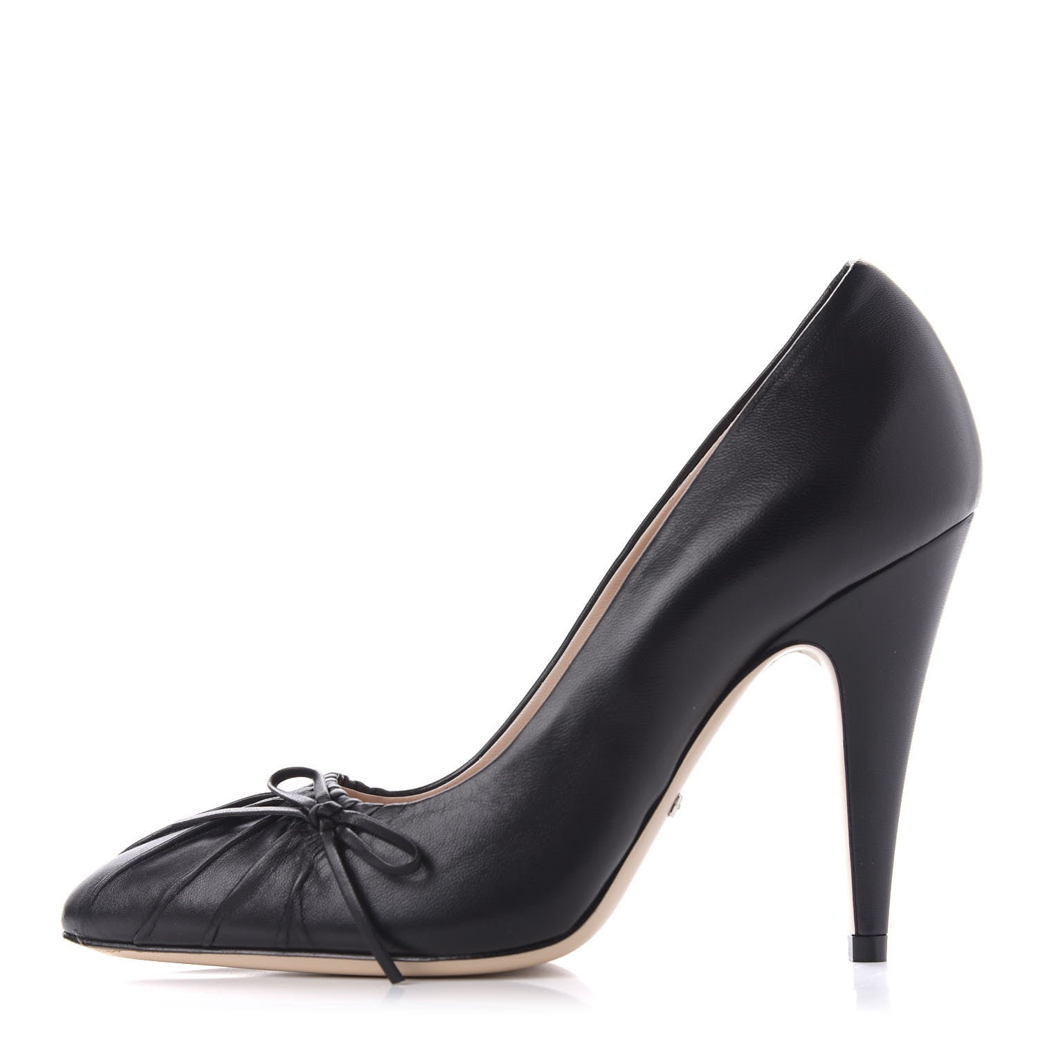 Gucci Nappa Bow High Heel Pumps 36 Black 1 of 10