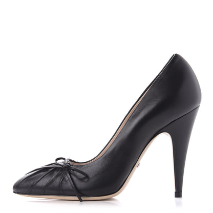 Gucci Nappa Bow High Heel Pumps 36 Black 1 of 10