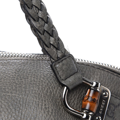 Gucci Calfskin Medium Bamboo Bar Shoulder Bag Grey 12 of 12