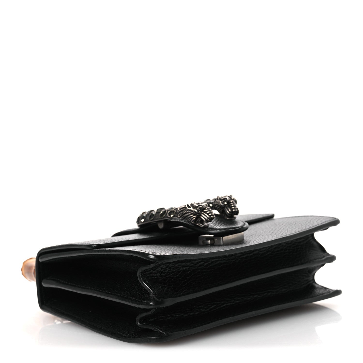 Gucci Dollar Calfskin Crystal Web Mini Dionysus Bamboo Top Handle Bag Black Black Diamond 4 of 11