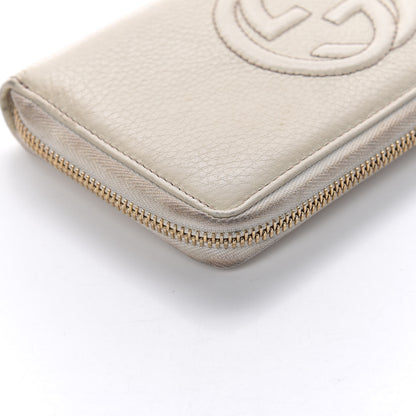 Gucci Pebbled Calfskin Soho Zip Around Wallet Off White 10 of 14