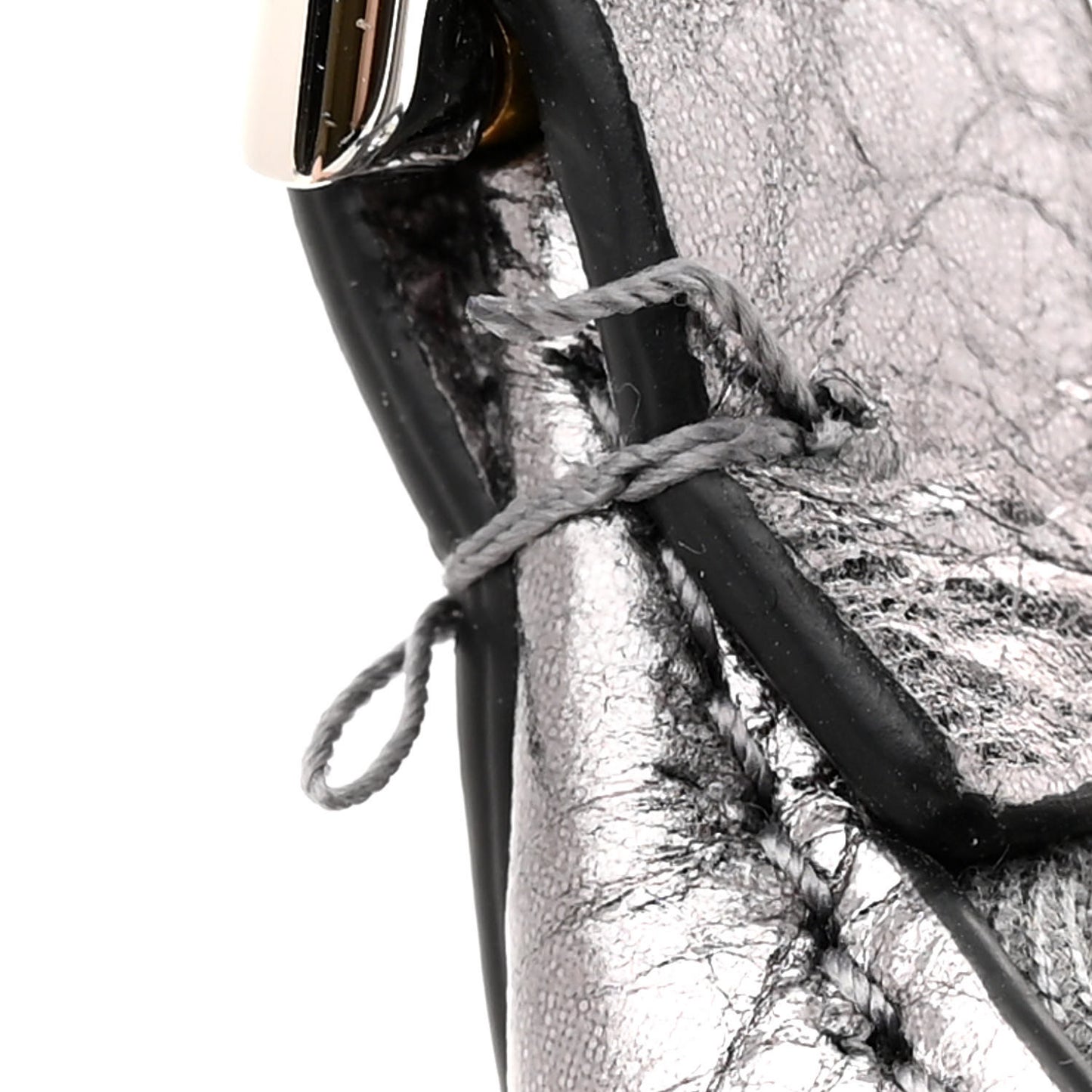 Metallic Calfskin Mini Voyou Bag Silver