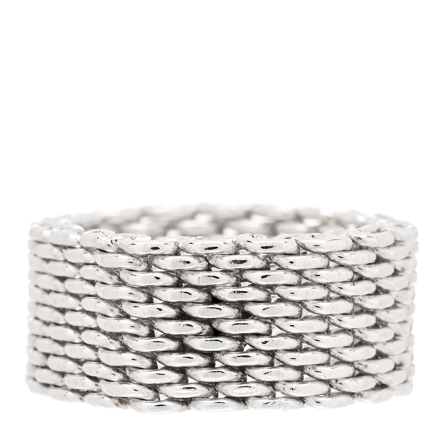 Tiffany Sterling Silver Somerset Mesh Ring 55 7.25 3 of 4