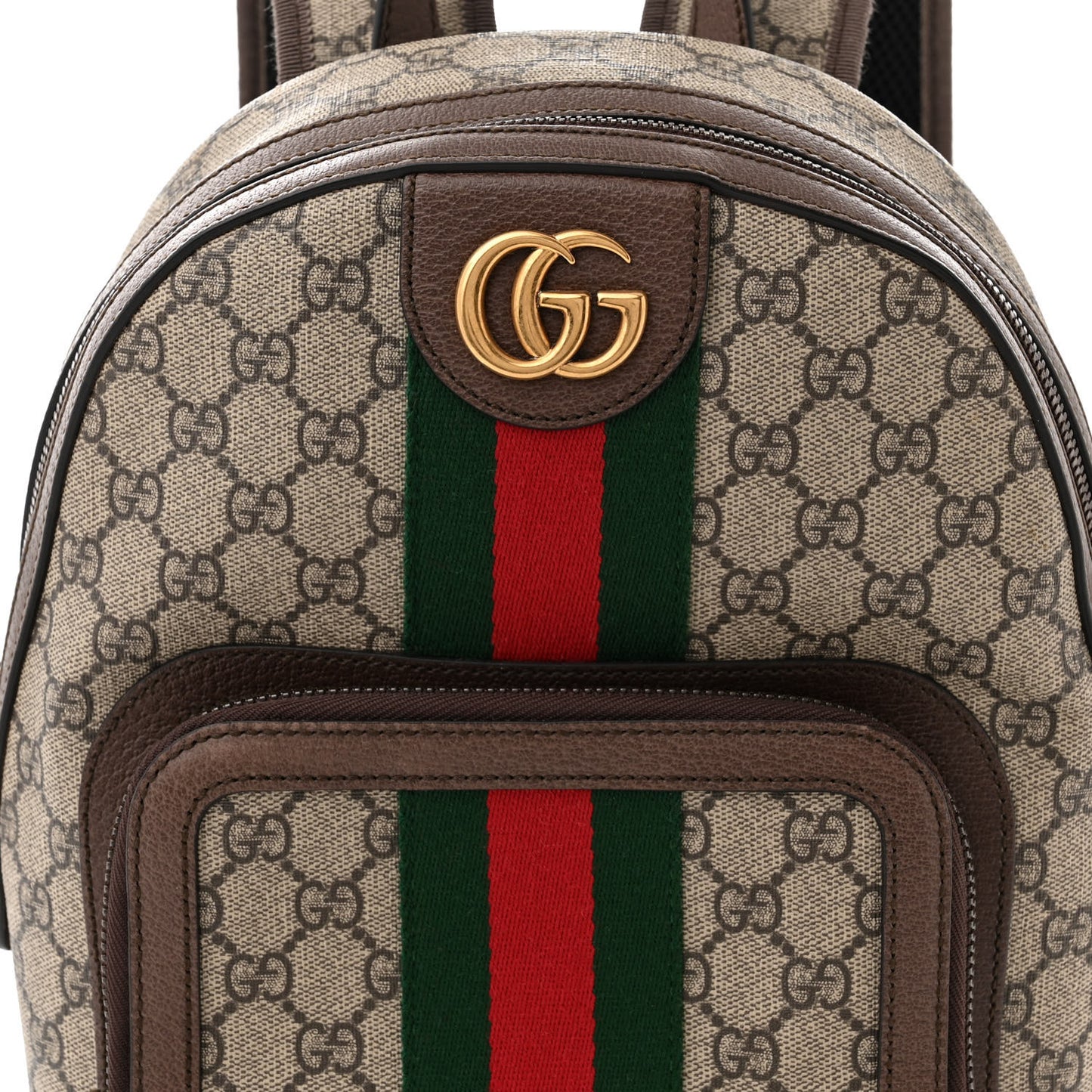 GG Supreme Monogram Calfskin Web Small Ophidia Day Backpack Beige Ebony New Acero