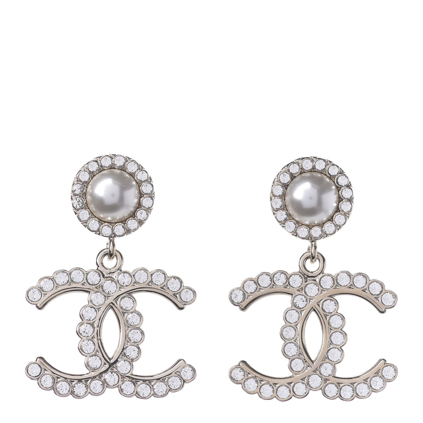 Crystal Pearl Bow-tiful CC Drop Earrings Gold