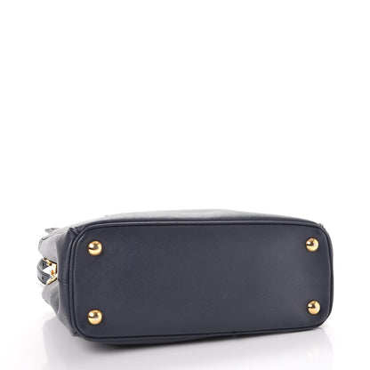 Prada Saffiano Mini Galleria Double Zip Tote Baltico 5 of 10