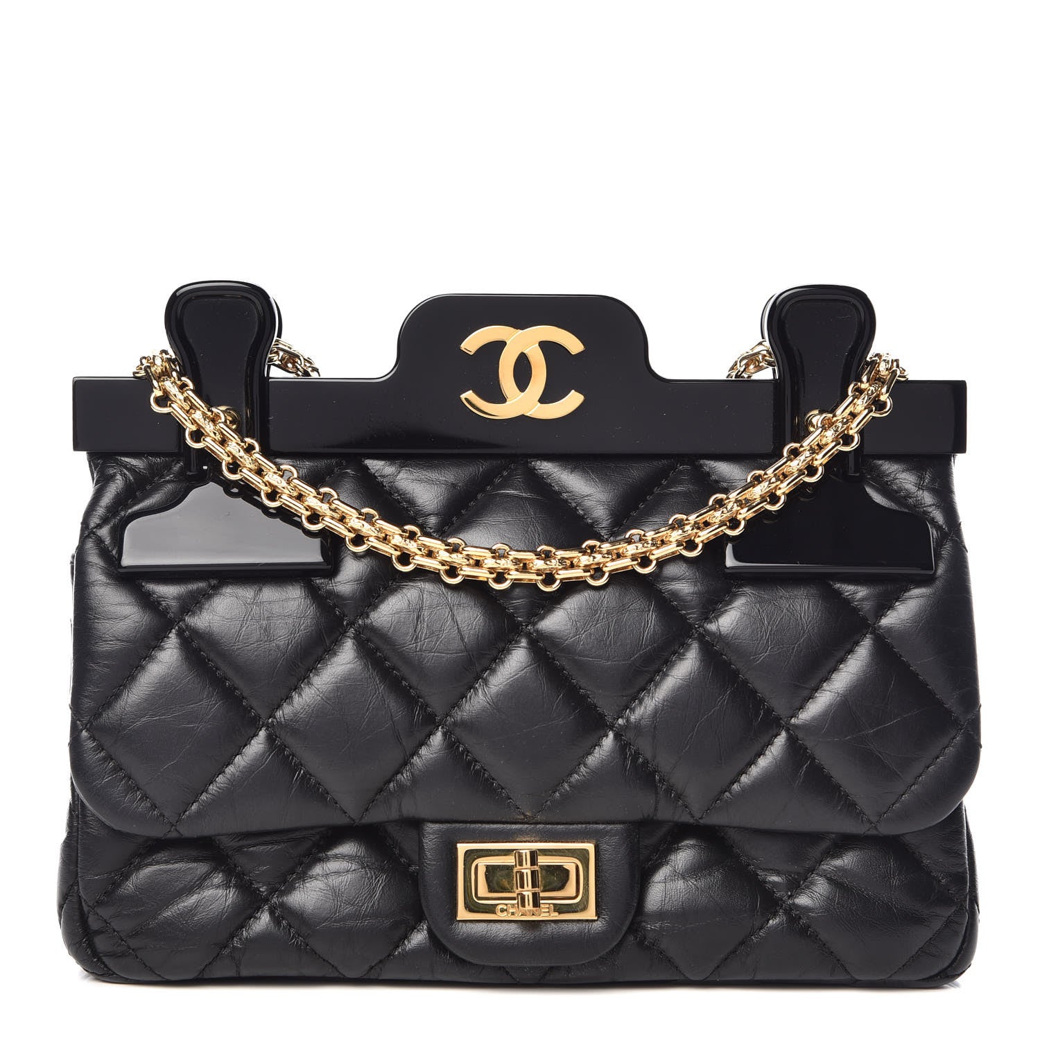 Chanel Aged Calfskin Quilted 2.55 Reissue Mini Hanger Flap Black 1 of 8