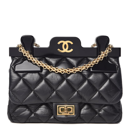 Chanel Aged Calfskin Quilted 2.55 Reissue Mini Hanger Flap Black 1 of 8