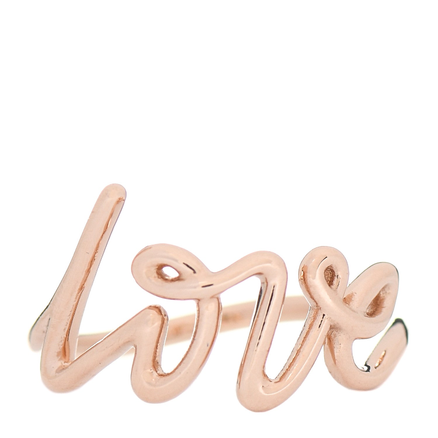 Tiffany 18K Rose Gold Paloma's Graffiti Love Ring 50 5.5 1 of 5