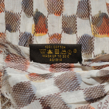 Louis Vuitton Cotton Painted Damier Etole Stole Scarf Marron 5 of 5