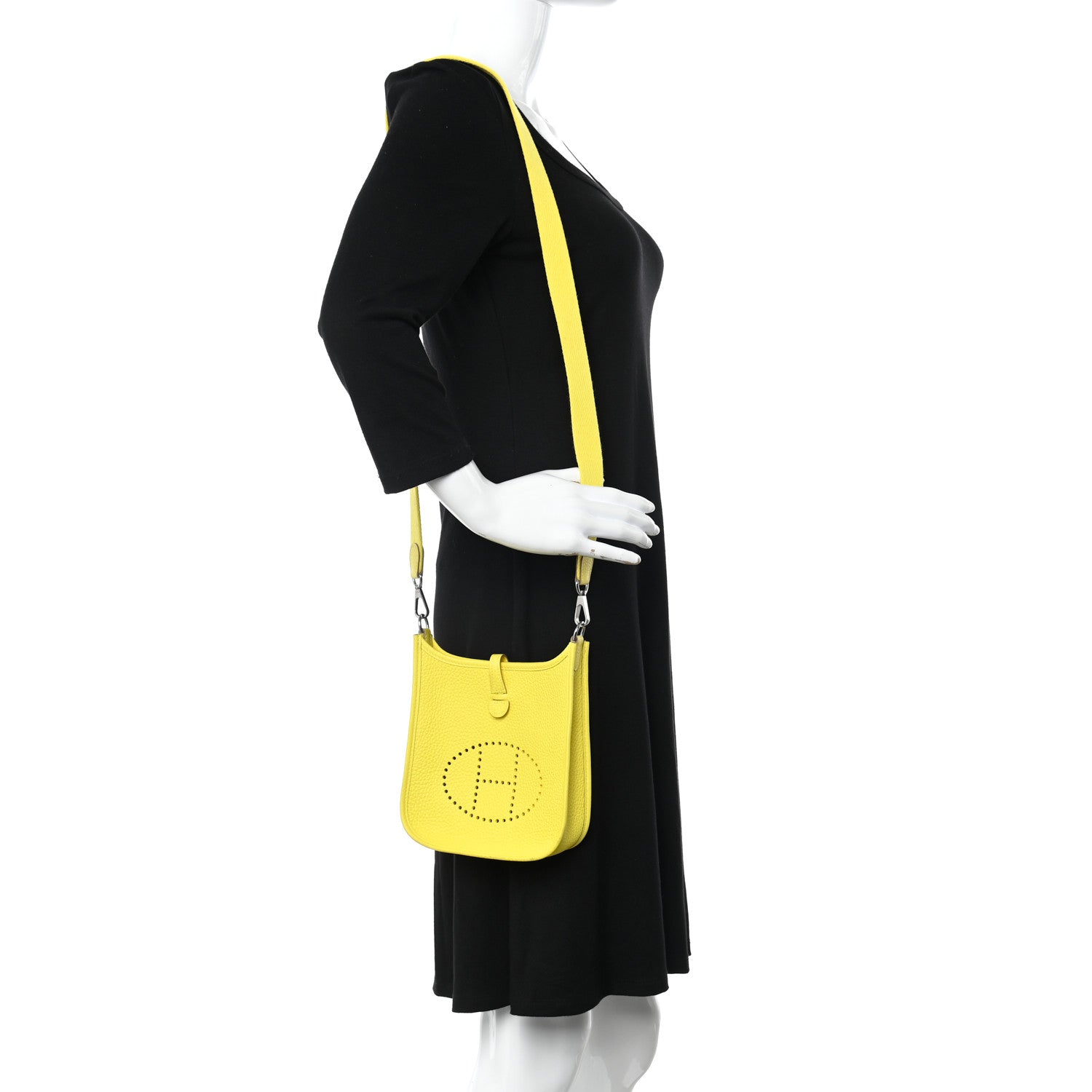 Hermes Taurillon Clemence Evelyne TPM Lime 2 of 14