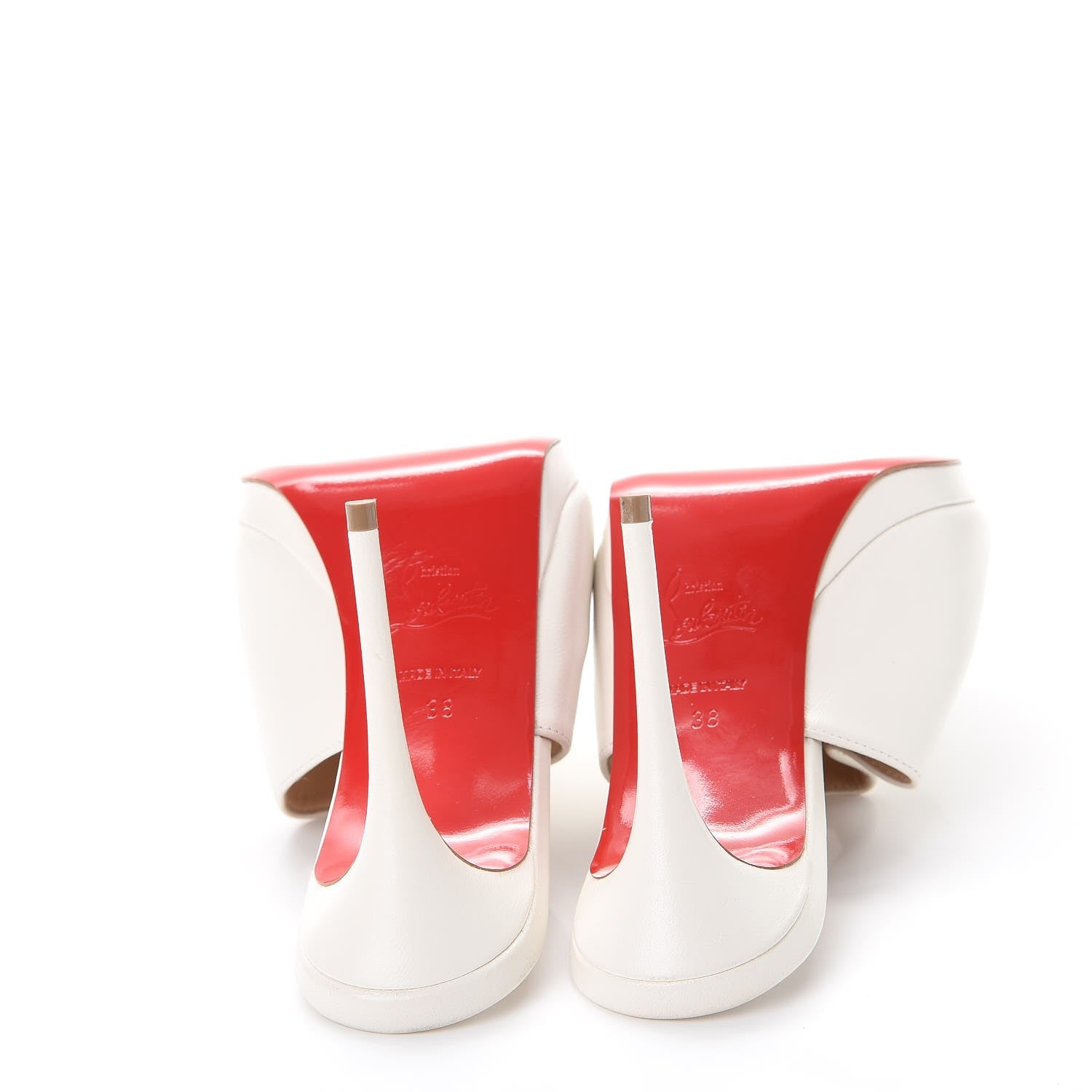 Christian Louboutin Nappa Pigamule 100 Slide Sandals 38 White 6 of 15