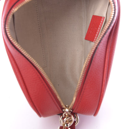 Gucci Pebbled Calfskin Small Soho Disco Bag Vibrant Red 5 of 10