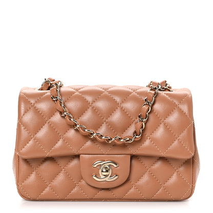 Chanel Lambskin Quilted Mini Rectangular Flap Brown 1 of 11