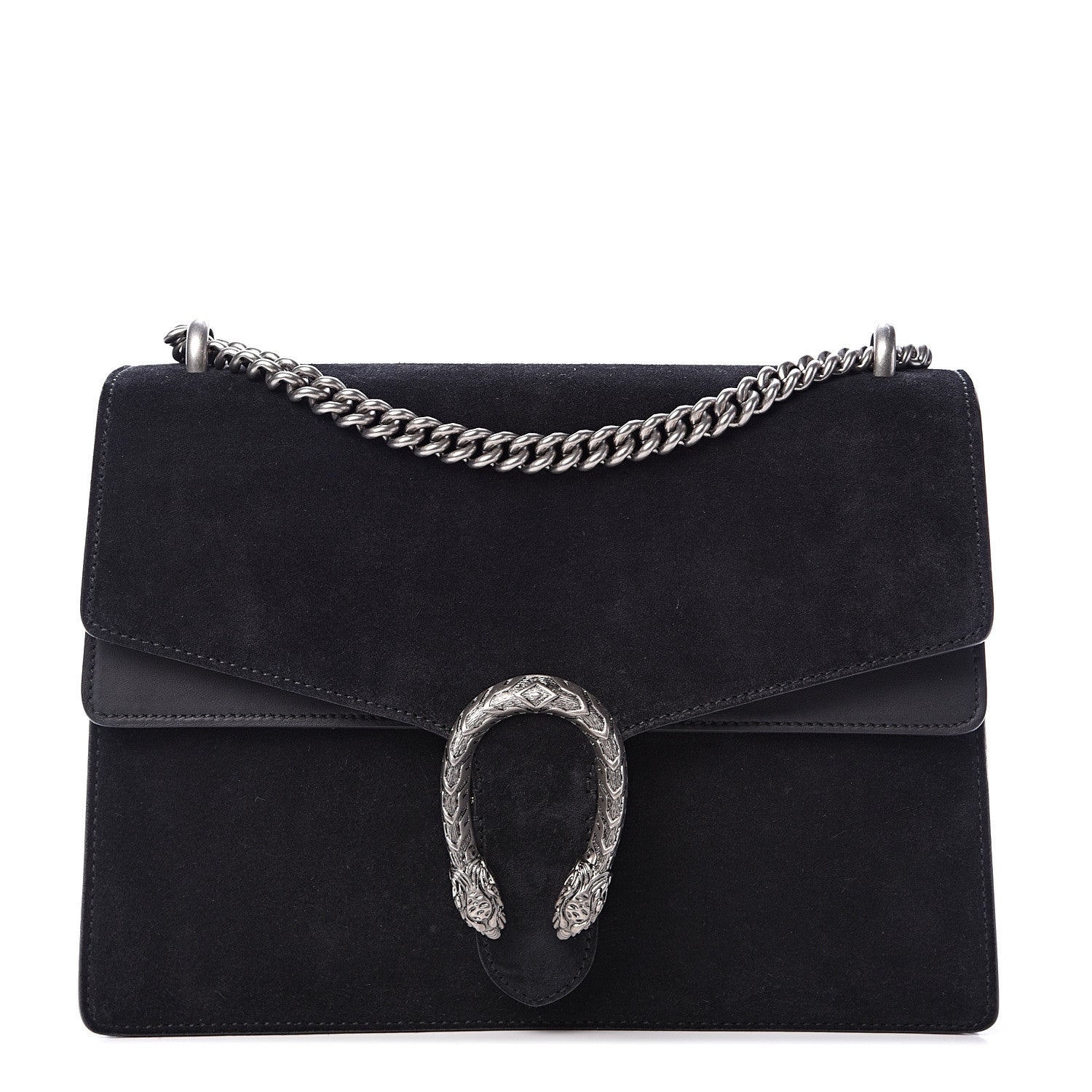 Gucci Suede Medium Dionysus Shoulder Bag Black 1 of 12