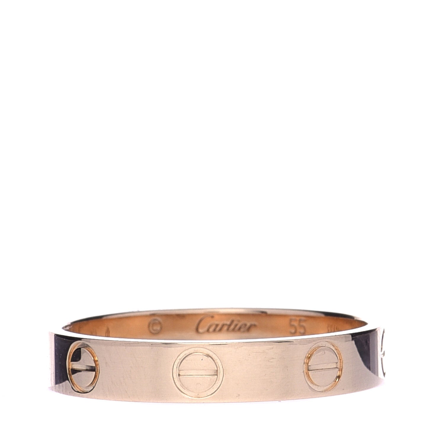 18K Yellow Gold 3.5mm LOVE Wedding Band Ring 55 7.25