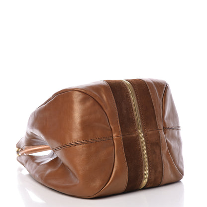 Jimmy Choo Calfskin Suede Mandah Shoulder Bag Brown 4 of 13