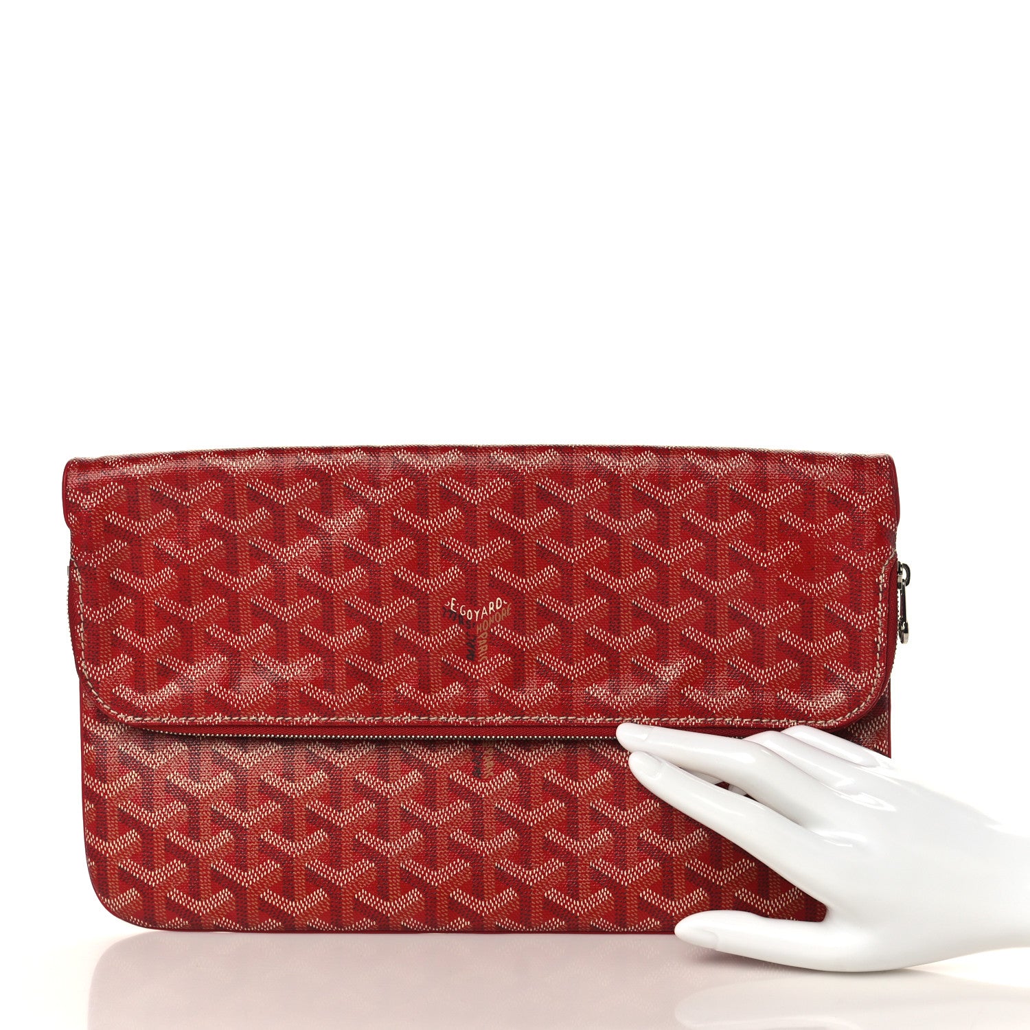 Goyard Goyardine Sainte Marie Soft Clutch Red 2 of 6
