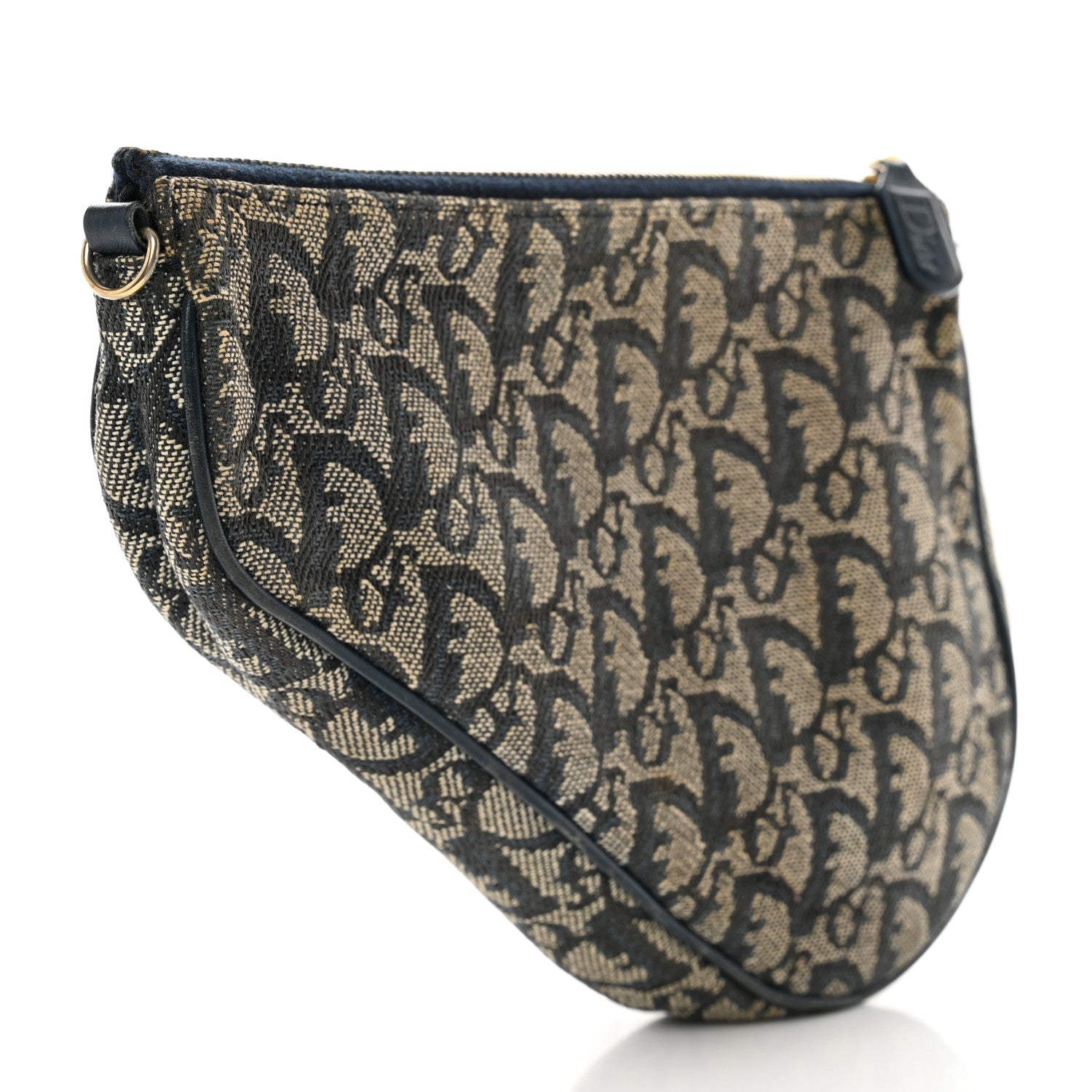 Christian Dior Monogram Mini Saddle Pochette Navy 3 of 14